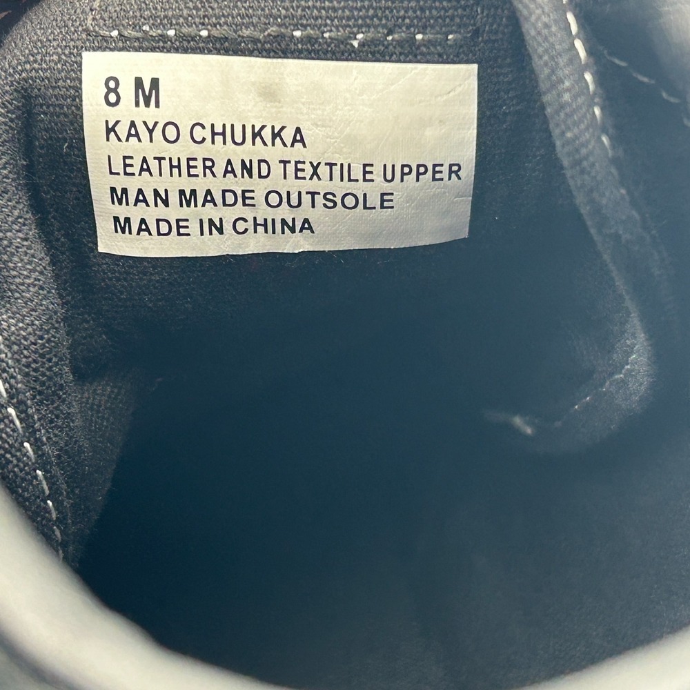 Hurley Men's 8 Skate Shoes Canvas Lace Up High Top‎ Kayo Chukka Black White 90s - Picture 10 of 13